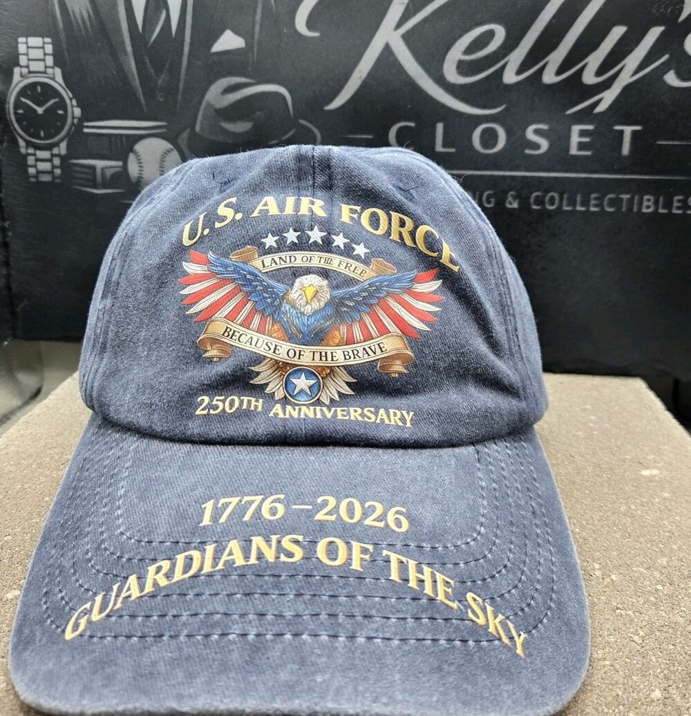 US Air Force 250th Anniversary Hat Guardians Of The Sky Navy Blue Cap Brand New